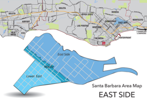 map of santa barbara eastside neighborhood