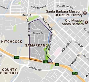map of Samarkand Neighborhood Santa Barbara